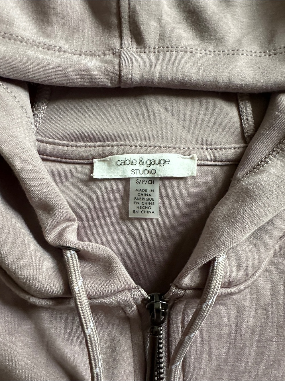 Cable & Gauge Juniors Mauve Two-Piece Zip Front Hoodie and Short Set Size S - Picture 4 of 10